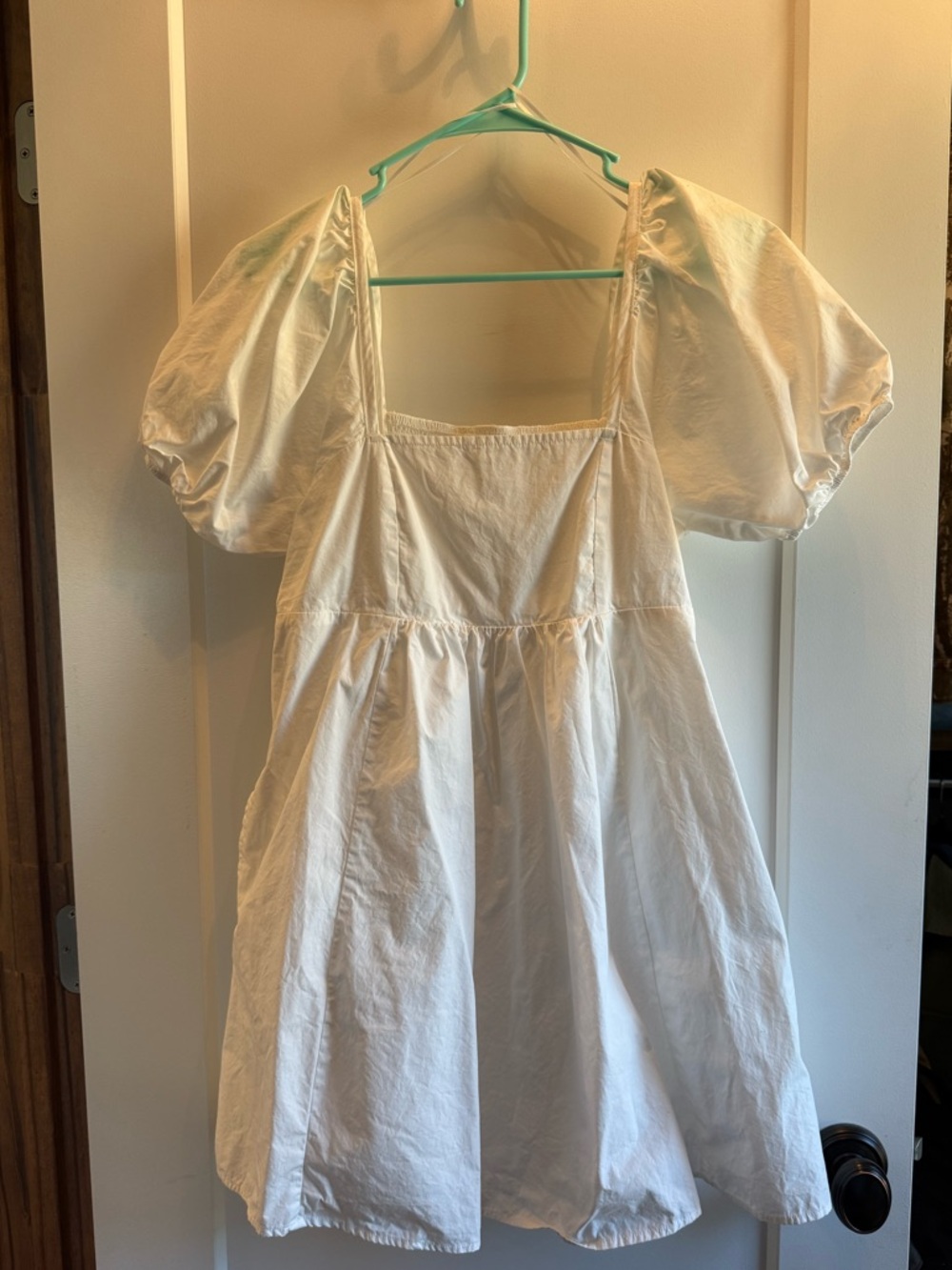 Draper James White Puff Sleeve Mini Dress